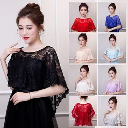 Hot Sale Lace Wedding Wrap Jacket Women Shrug Shawl Stole Bridal Boleros Cape Capelet Cover Up For Wedding Evening Party Dress