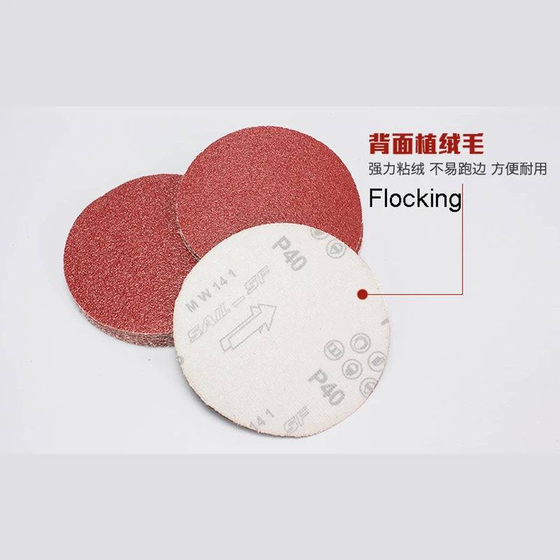 160pcs 5 นิ้ว 125mm flocking กระดาษทราย disc sanding แคชเมียร์ abrasives กล่องแห้งบดขัด