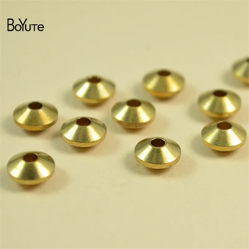 BoYuTe (100 Pieces/Lot) 4-5-6.5MM Metal Brass UFO Shaped Beads Diy Hand Made Beaded Spacer Loose Beads Jewelry Making