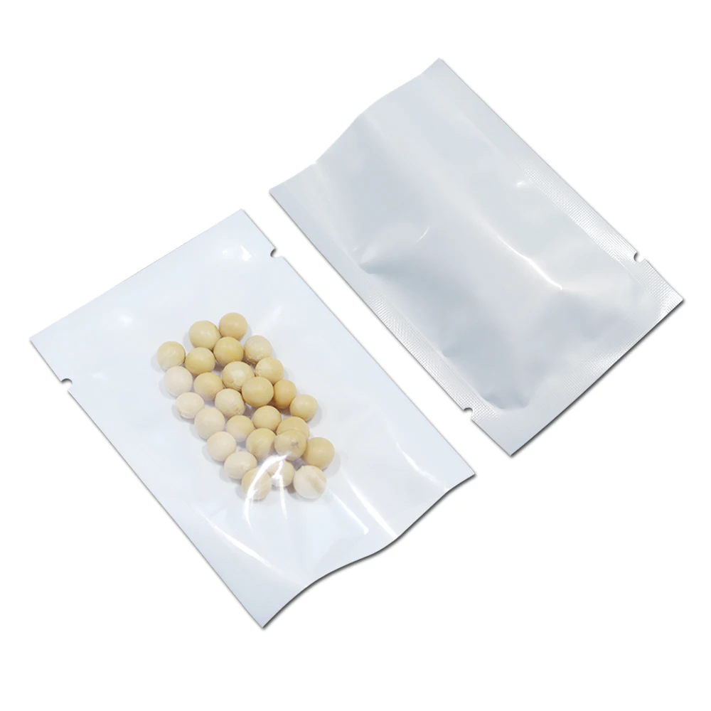 

Free Shipping 6*9cm White / Clear Open Top Plastic Vacuum Pouch Heat Sealable Bags For Dried Food Tea Powder Storage Package Bag