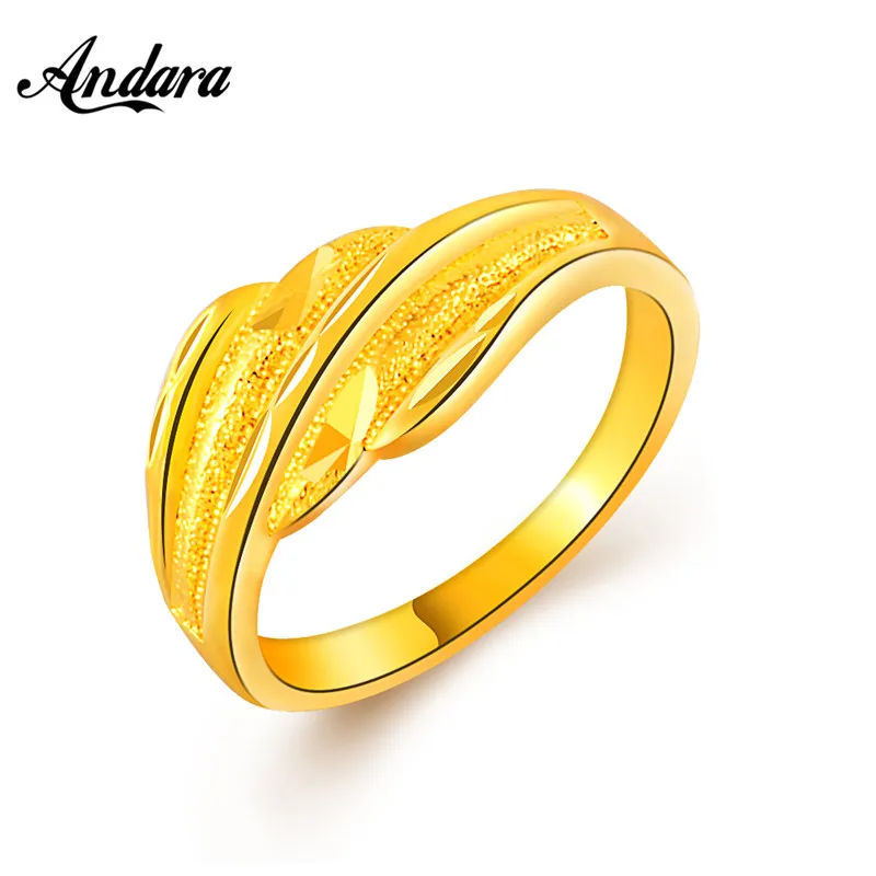 Ethiopian Women Accessories Party Rings 24K Gold Color Filled Finger Rings African Ethiopian Jewelry Ring Femme JR089