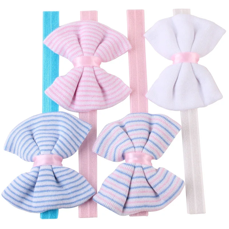 New Cute Bow Hair Bands Hair Accessories Newborn Baby Princess Stripe Soft Hairband Girls Headwear DIY Handmade Kids Headbands