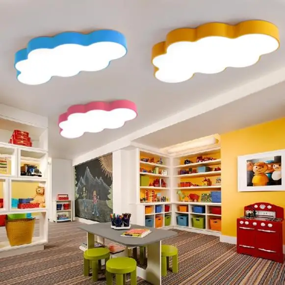 

LED Cloud Ceiling Lights iron Lampshade luminaire Ceiling Lamp children Baby kids bedroom light fixtures Colorful lighting light