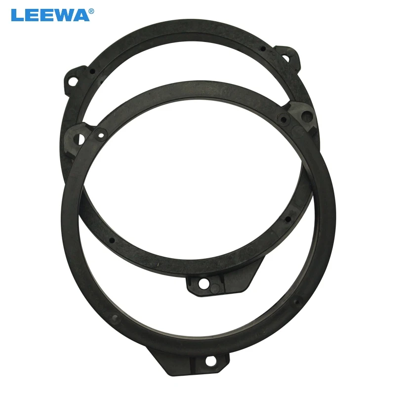 

LEEWA 2PCS 6.5" Black Car Speaker Spacer for Subaru Forester front door Stereo Horn Refitting Rings Mat Mount Holder #CJ5609