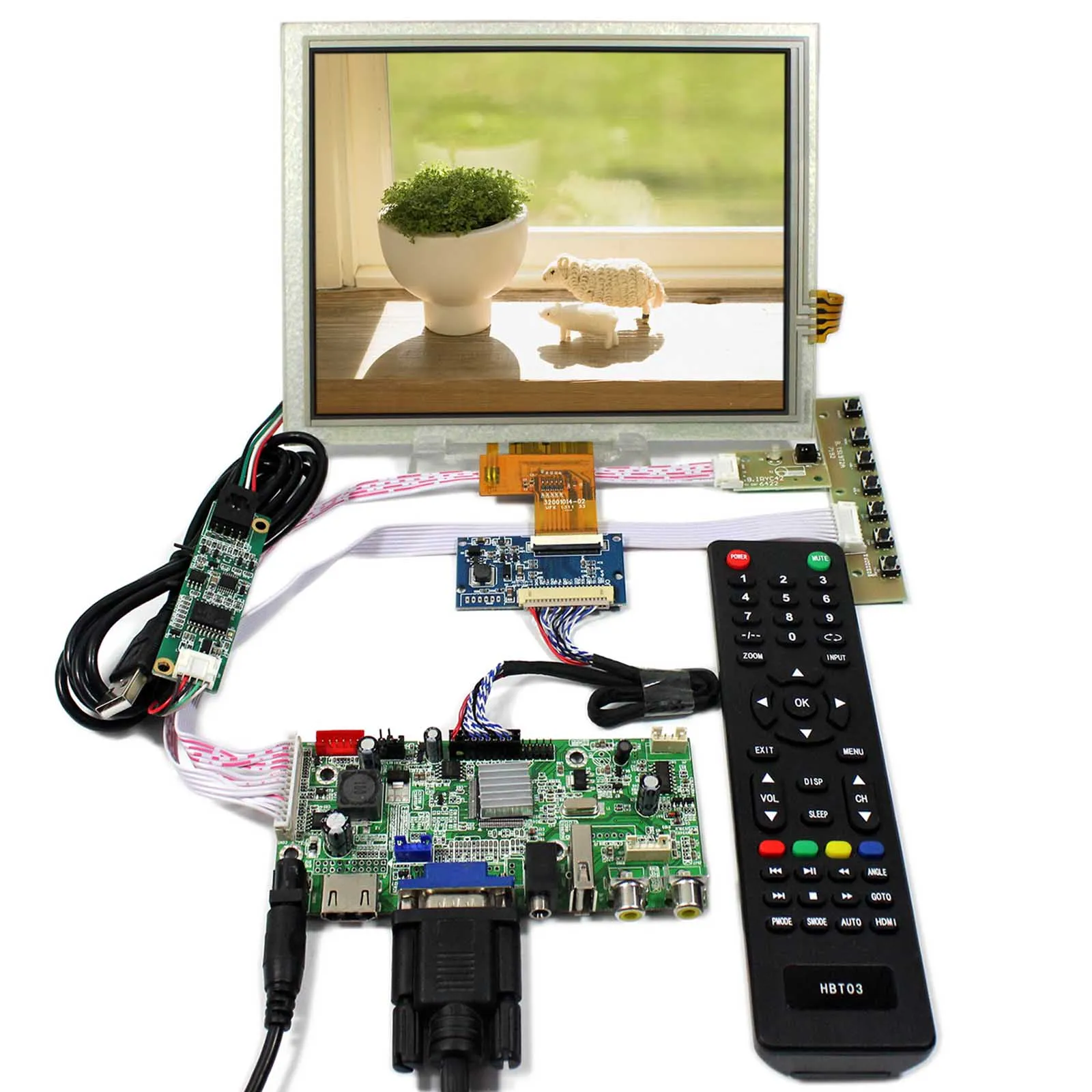 

HD MI VGA 2AV Audio USB lcd Controller board 8" 1024x768 LCD EJ080NA-04C with Touch Panel