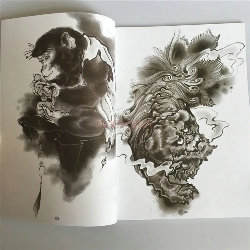 بيع كتاب الوشم ألبوم الرسم الوشم أطلس كتب جديدة النمر فينيكس الطاووس النسر زهرة الذراع الساق الأفعى المطرزة الرسم بيع #3