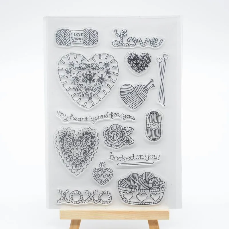 Weaven Heart Rubber Clear Stamp for Card Making Decoration and Scrampbooking Happy birthday Clear stamp