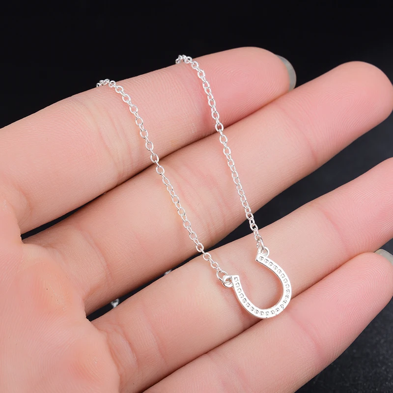 Hfarich Fashion Horse Hoof Necklace Lucky Horseshoe Pendant Necklace Jewellery Cute U Necklace Women Wedding Jewelry For Gifts