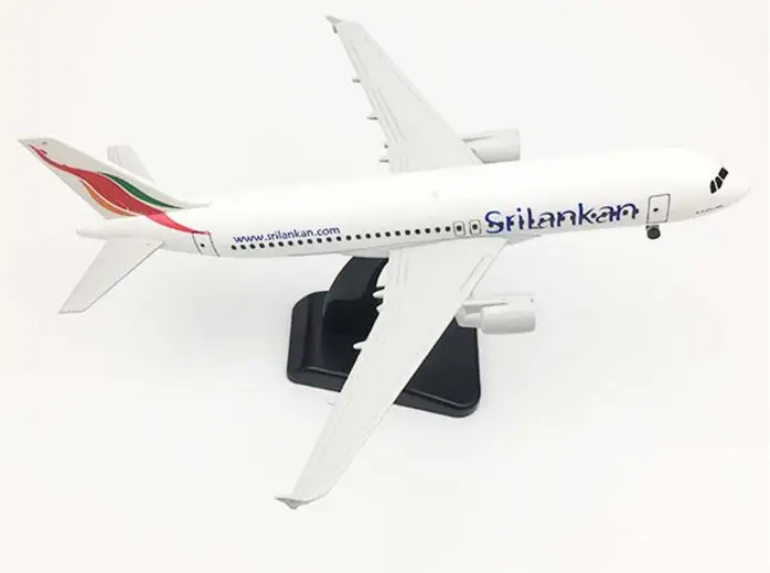 20cm Aircraft Airbus Sri Lanka A320 SriLankan Airlines Alloy Plane with Wheel Model Toys Children Kids Gift for Collection