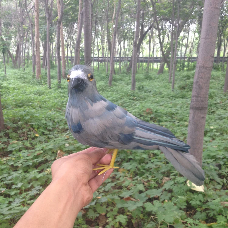 about 25cm gray feathers dove,peace bird artificial bird handicraft garden decoration gift a1995