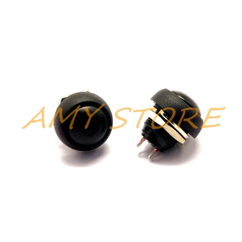 5Pcs PBS-33B SPDT Black Red Green Yellow Blue Orange OFF-(ON) Mount 12mm Waterproof Momentary Push button Switch 3A 125V 1A 250V