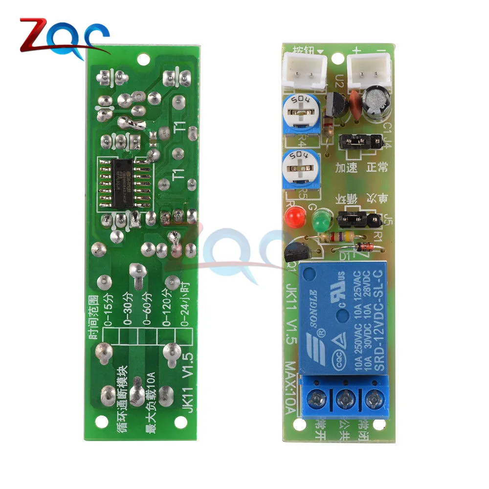 Adjustable Cycle DC 5V 12V 24V 60min Timer Delay On/Off Switch Relay Module Board Timer Control Switch Relay Module