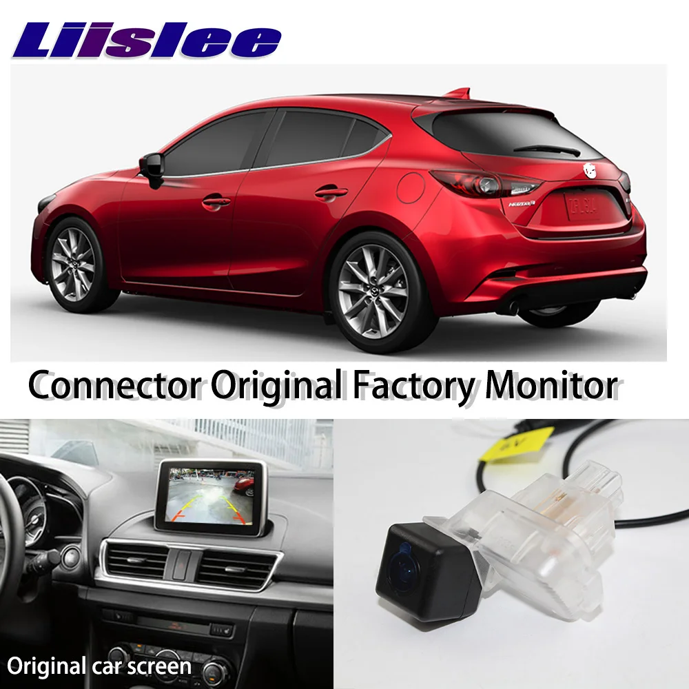 

LiisLee High Quality Rear View Back Camera For Mazda 3 Mazda3 Hatchback BM 2014~2017 Connect Original Factory Screen Monitor