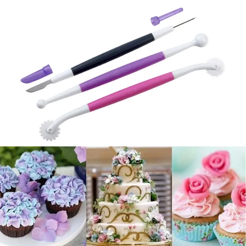 3 pcs/Set SugarCraft Modelling Tool Clay Molding Sculpture Fondant Cake Decorating mold