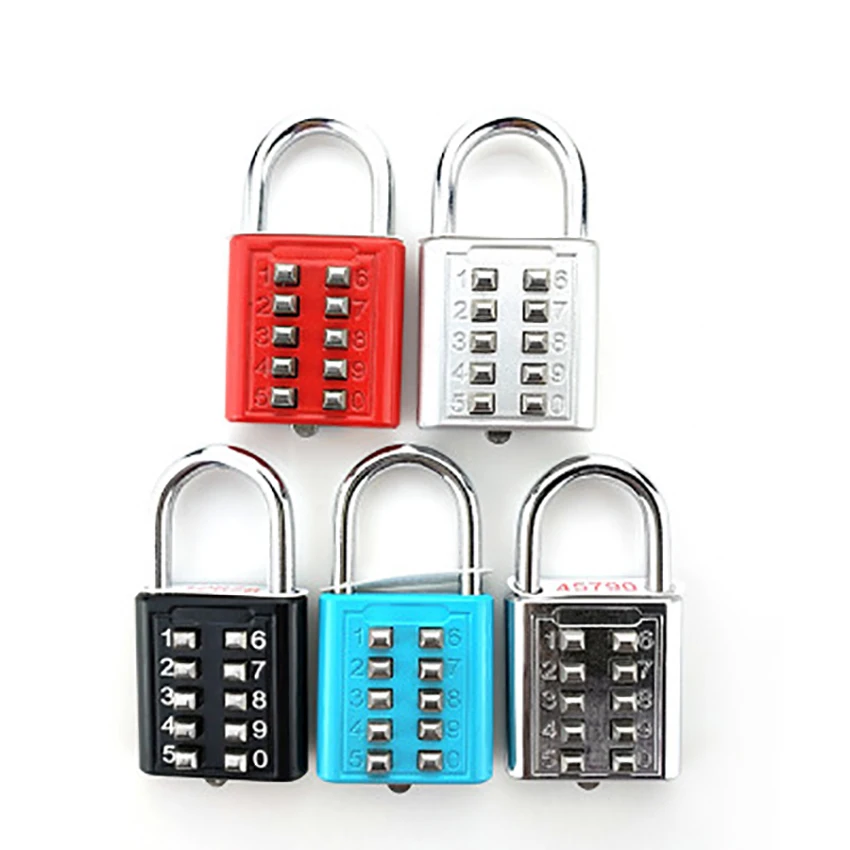 10 Digit Number Button Code Lock Zinc Alloy Password Padlock Outdoor Locker Safety Locks Travel Suitcase Protector Lock