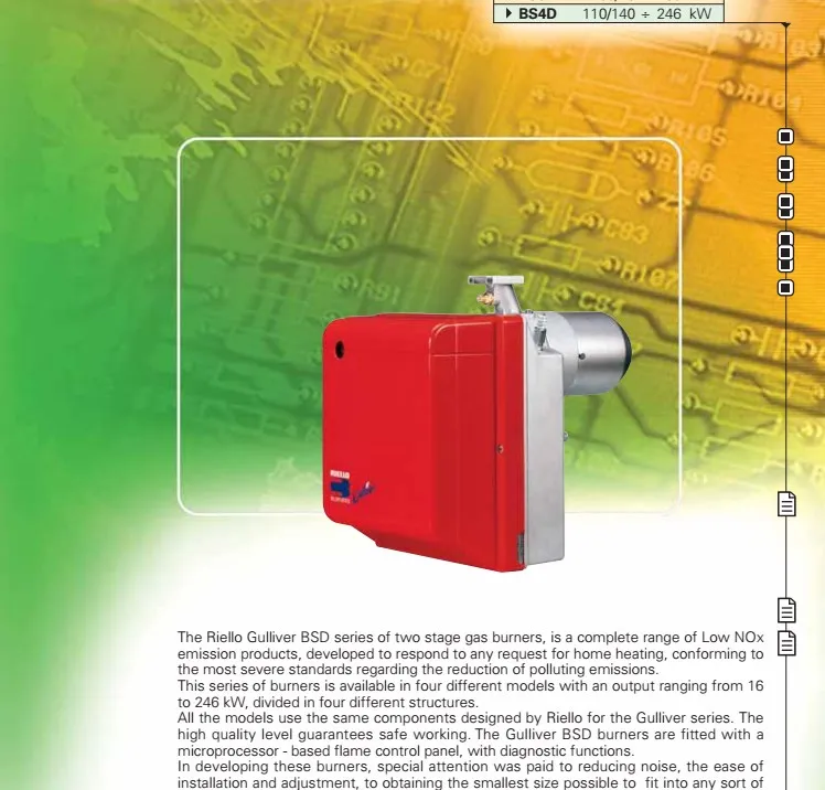 Gulliver BS4D Oil Boiler Burner One stage operation Forced draught gas burner