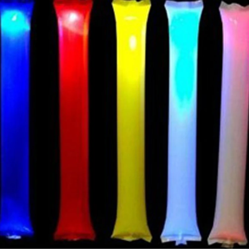 100PCS Color Led Glow Inflatable Cheering Sticks Light Long Balloon Cheers Bar For Concert /Football Fans Stick Party Supplies