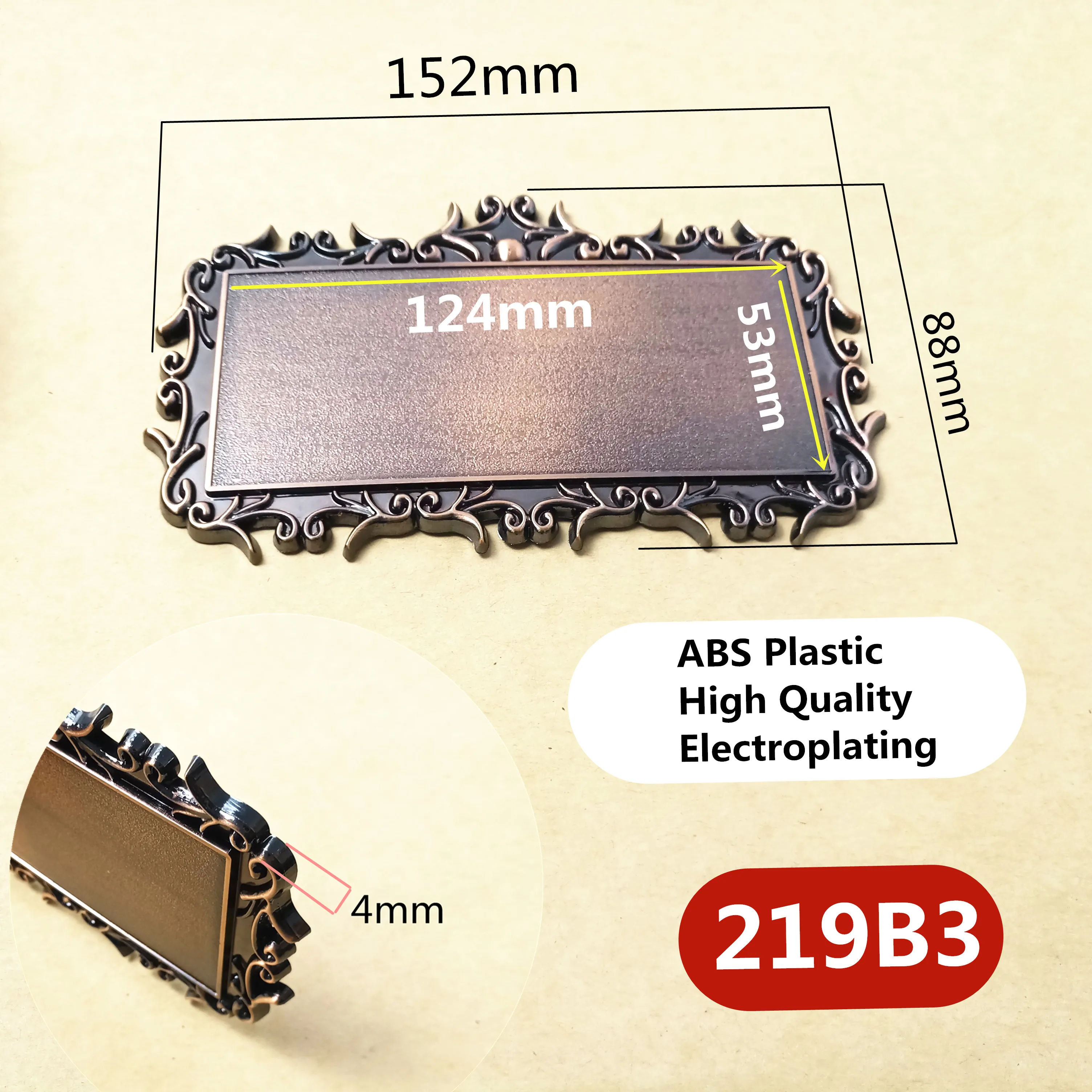 ABS Plastic Imitation Metal Bronze Door Frame House Number Custom Sign Door Number Sticker For Hotel Apartment Villa Door Plate