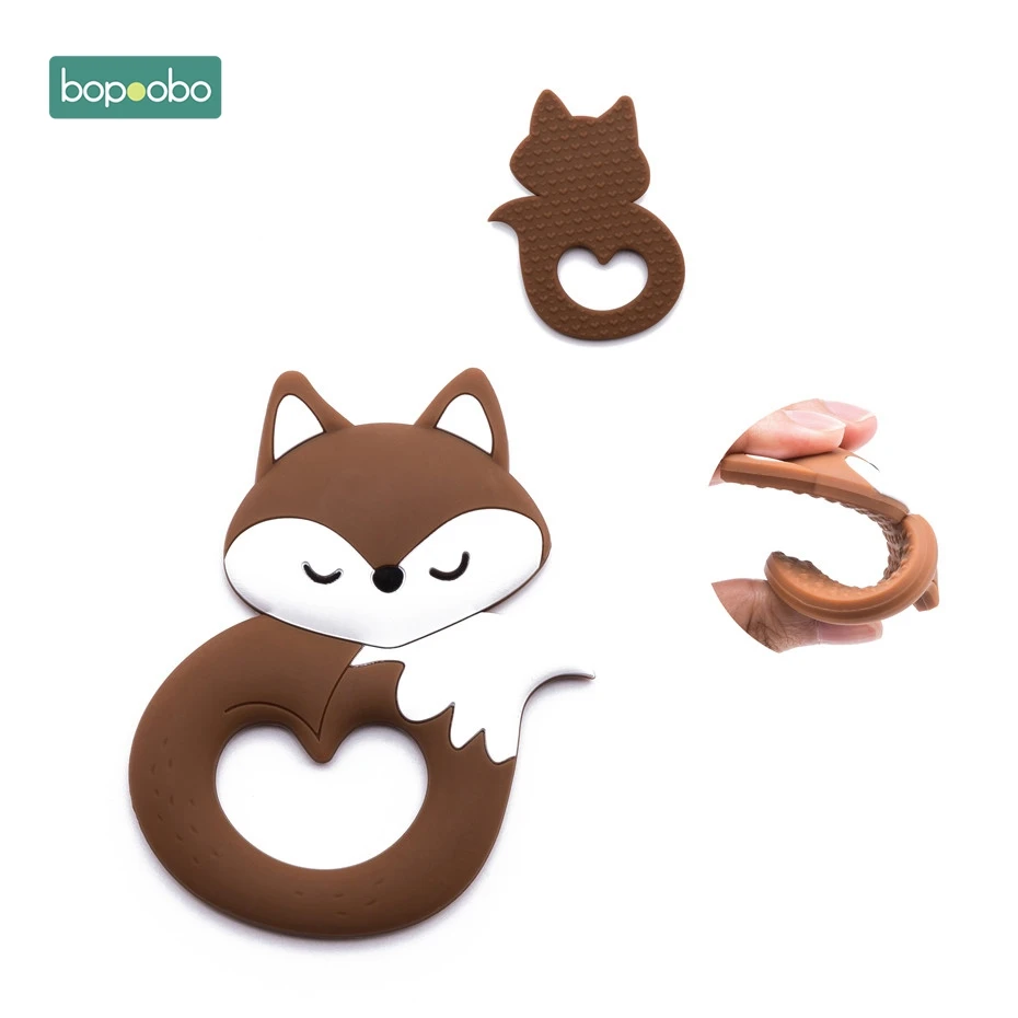 Bopoobo 5pc Silicone Fox Pendant For Pacifier Baby Toys Food Grade Silicone Tiny Rod Baby Teethers For Teeth Toys For Kid Gifts