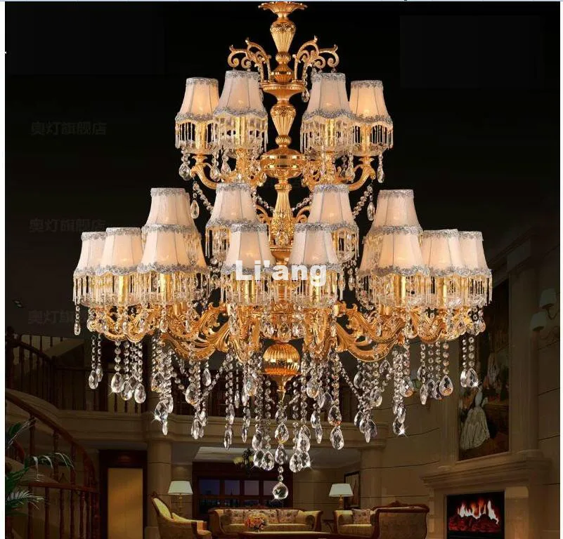 

European Golden D108cm 30L Wholesale Modern Clear Golden K9 Crystal Chandelier K9 Crystal Chandelier E14 LED 100% Guaranteed