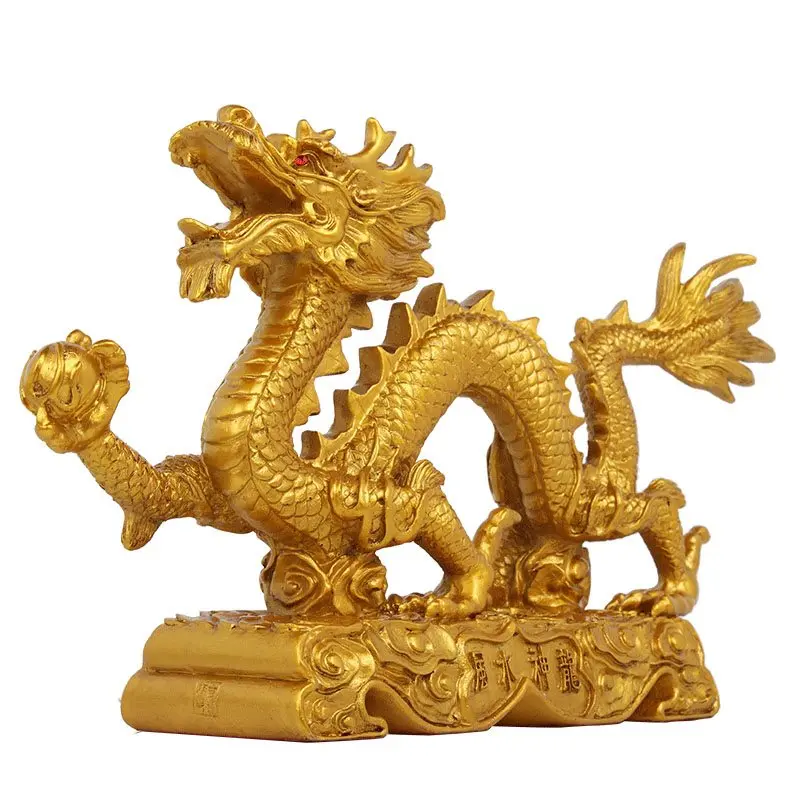 

Free shipping resin dragon bead handicraft furnishing articles Prosperous home decoration decoration mascot statue