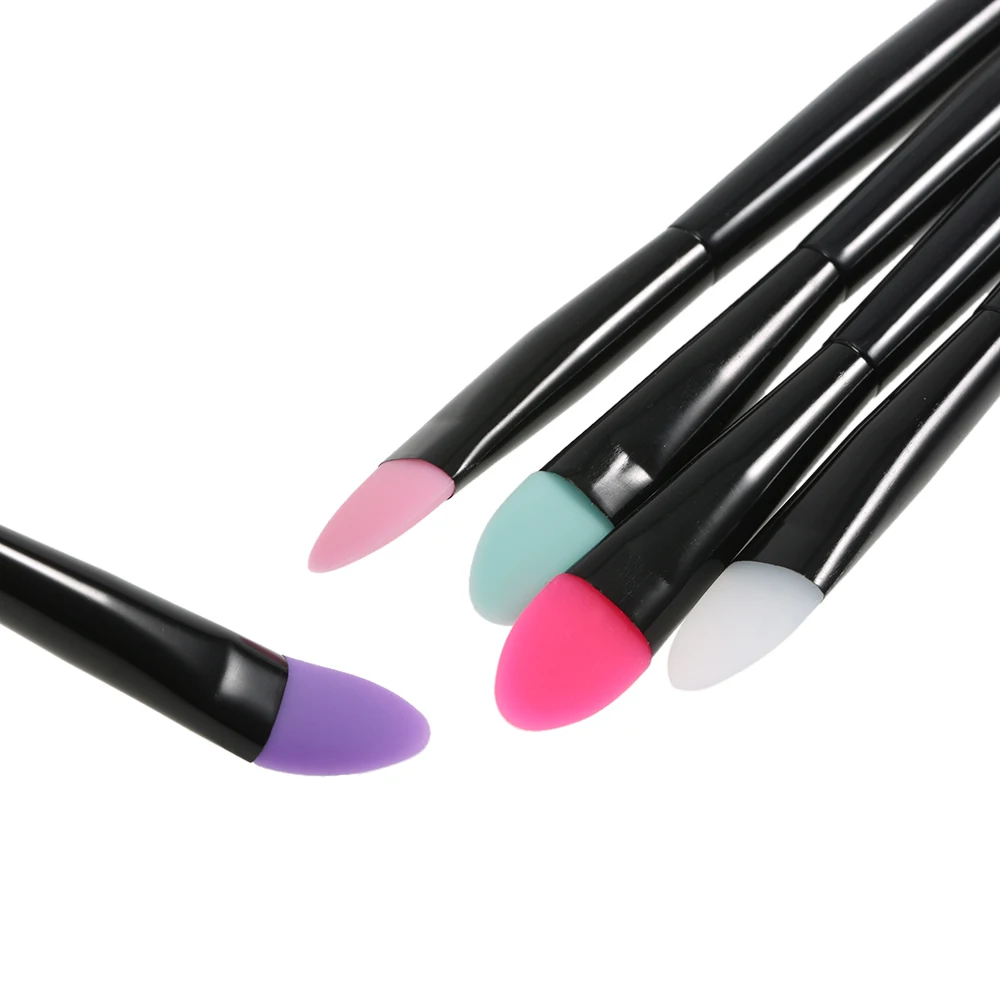 5Pcs Soft Silicone Head Eyeshadow Brush Silicone Head Eyeshadow Set Makeup Brush Pro Eye Shadow Make Up Cosmetic Brush Tools