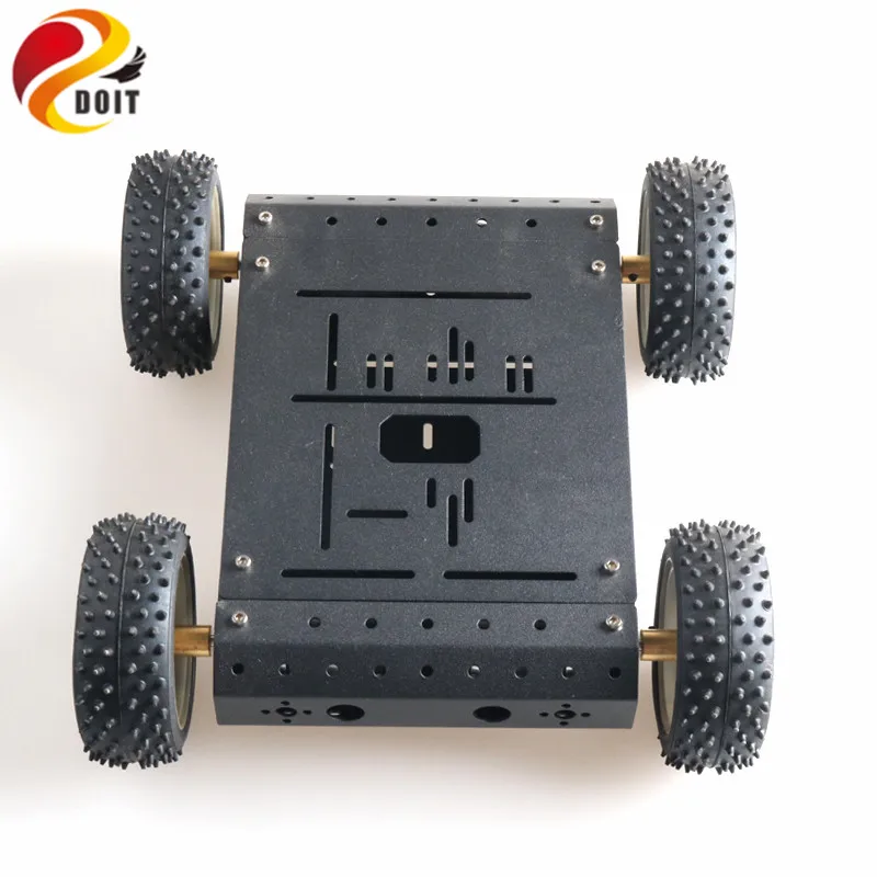 DOIT C3 4WD Smart Robot Car with Aluminum alloy 4 DC 12V Motor, 85mm Rubber Wheel, DIY RC Toy