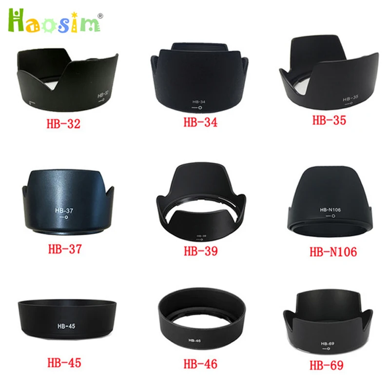 10pcs/lot HB-32 HB-34 HB-35 HB-37 HB-39 HB-N106 HB-45 HB-46 HB-69 camera Lens Hood for nikon lens camera