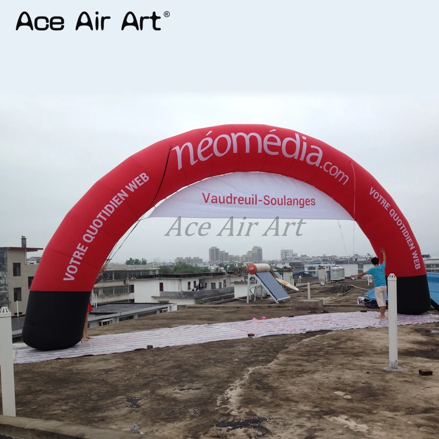 

Portable 10x5m Round Red Archway Inflatable Advertising Arch Curved Arch Gate with Banner for Sale