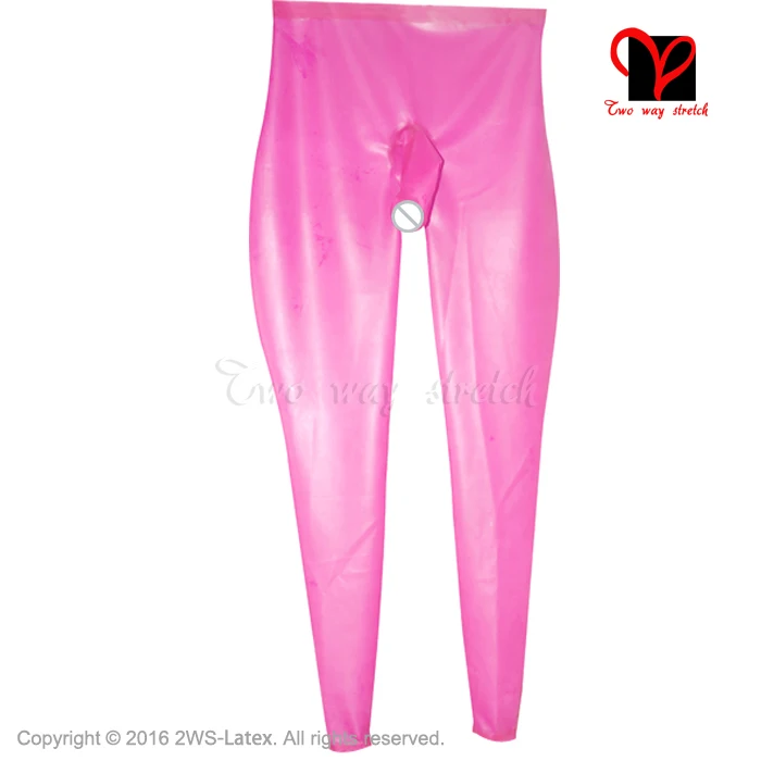 Mallas anatómicas grandes de látex para hombre y mujer, pantalones largos de goma, color negro, con funda de pene, condón, talla grande XXXL, KZ-018