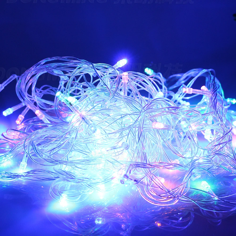 Imagem -05 - Eua Plug Exibe Decoração Festa Corda 110v Branco Fresco Rgb Led Luzes de Natal Luzes de Casamento 10 Peças 200leds 20m