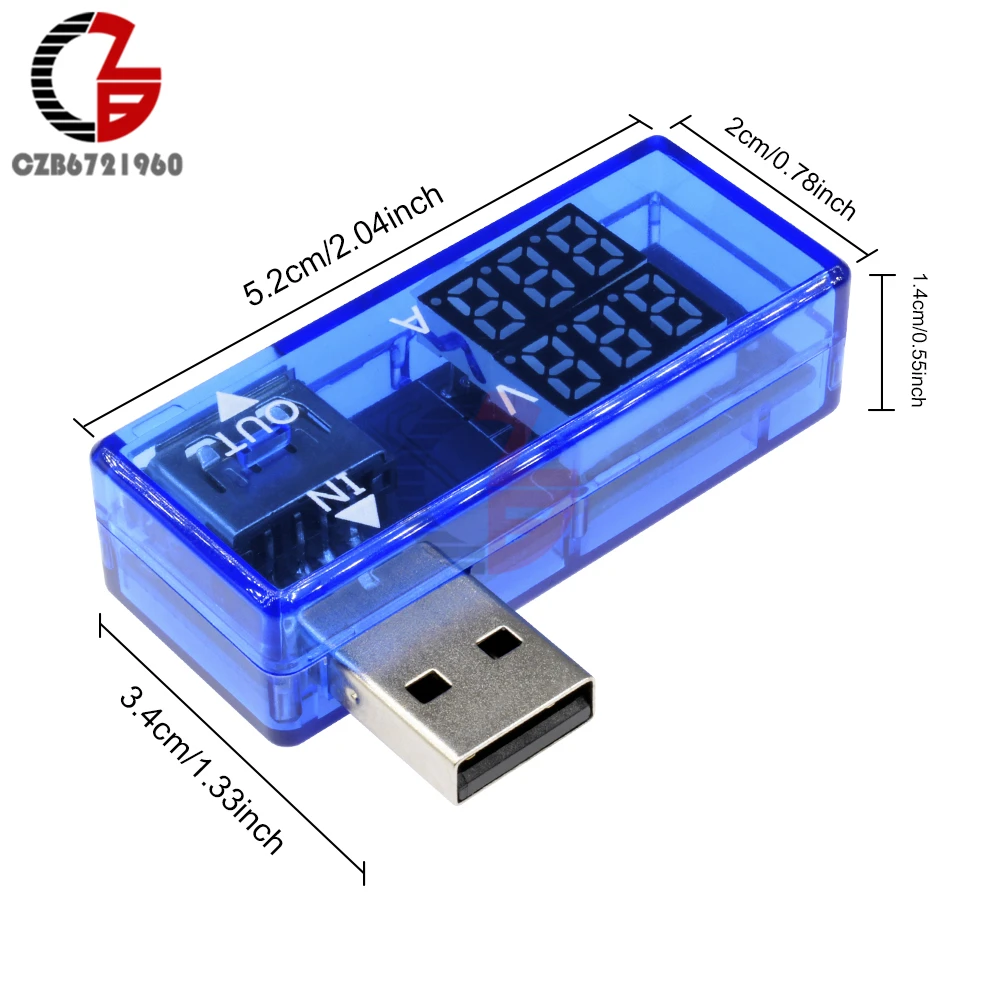 5V USB Tester LED Digital Voltmeter Ammeter Power Charger Doctor Bank Indicator Voltage Current Meter Volt Amp Tester Detector