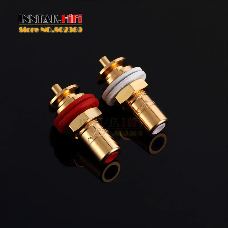 2pcs/lot High end CMC 816U Gold plated OFC Female RCA Jack , Free shipping