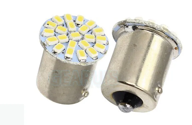 

HK post free 100pcs S25 1156 BA15S 22 smd 1206 3020 22 Led lights car turn reverse parking light bulb lamp White Red Blue DC 12V