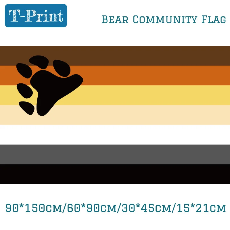 30*45cm Car Flag 15*21cm/60*90cm/90*150cm Bear Community Flag For Party Bar Decoration