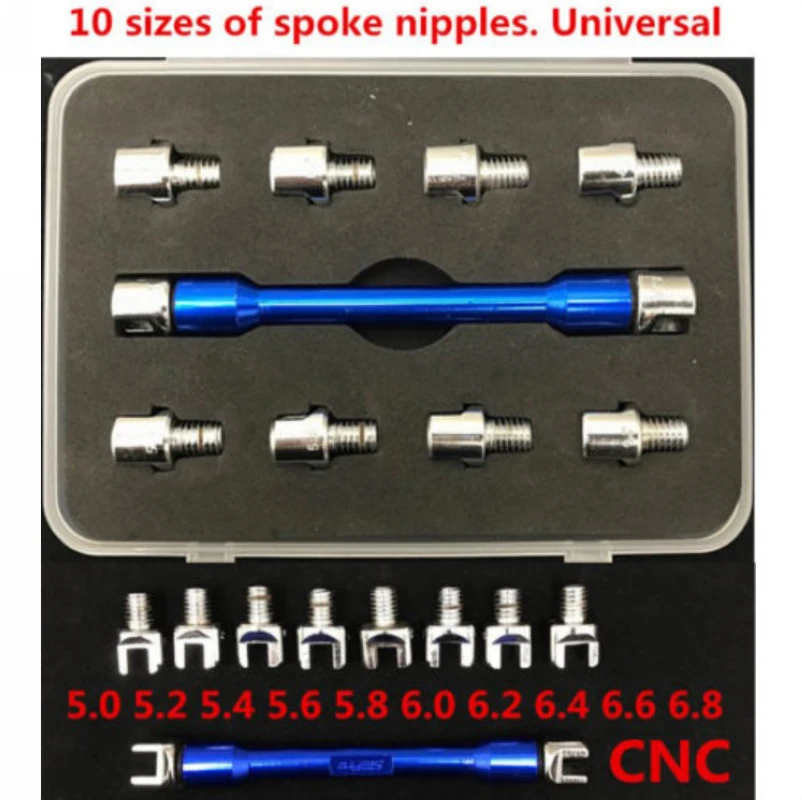 11pcs/set NEW CNC Motorcycle Spoke Wrench With 10 Sizes Hardened Tips 5.0-6.8