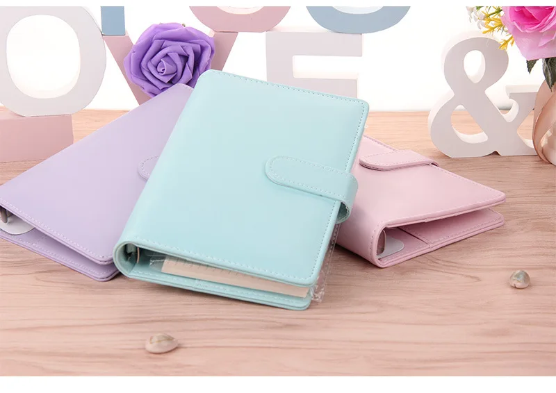 A6A5 Cute Ring Diary Leather Cover Case Handbook Cover Office Personal Binder Weekly Planner/agenda Organizer