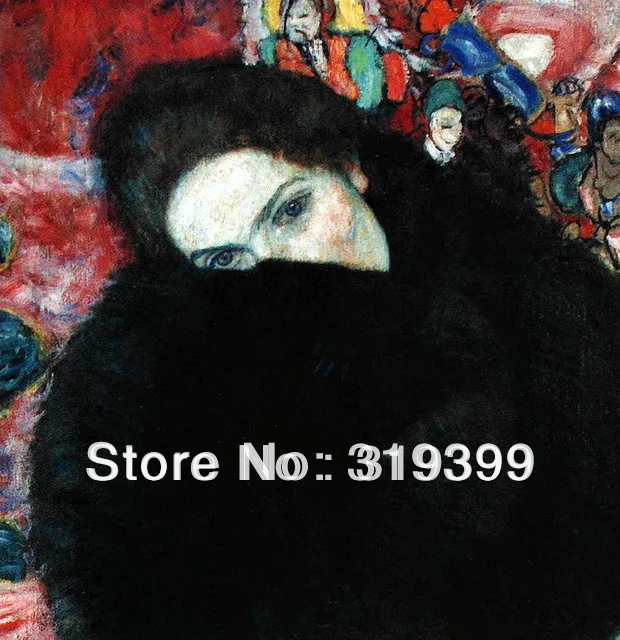 

Gustav Klimt Oil Painting reproduction on Linen Canvas,klimt-dame-mit-muff-1916,Free DHL shipping ,handmade,Museum Quality