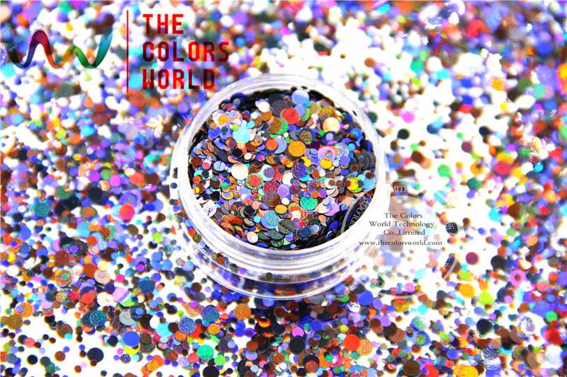 

RA321-255 Mix Colors Mix Colors Dot shapes round Glitter for nail art ,nail gel, nail polish makeup and DIY decoration