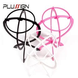 Plussign 1Pc supporti per parrucca regolabili cappello di plastica Display parrucca supporto per testa manichino testa/supporto supporto per parrucca pieghevole portatile nero rosa