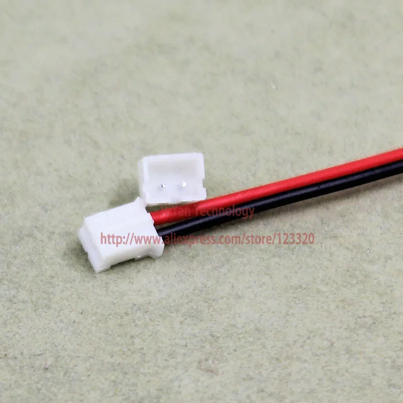 50sets Mini Micro PH2.0 JST 2.0mm Pitch 2Pin Connector with 1007 26AWG 100mm 150mm 200mm 250mm Electronic Wire Cable Pin header