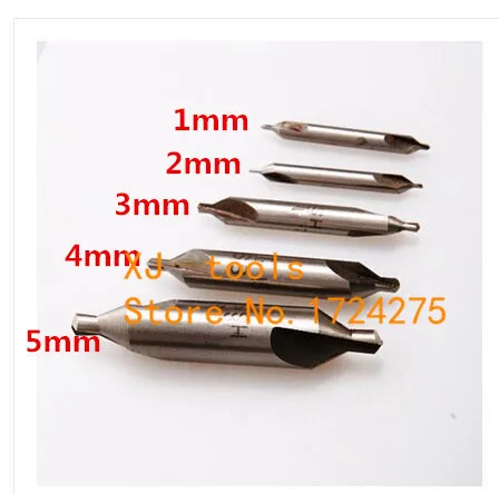 

Free Shipping 5PCS/SET Dia 1.0mm 2.0mm 3.0mm 4.0mm 5.0mm A-Type Centre Drill 60 degree Countersinks Bit Set Spotting Drill