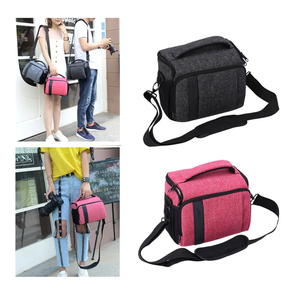 Universal Compact Canvas Shoulder Camera Bag Handbag Case Cover For DSLR Canon Nikon