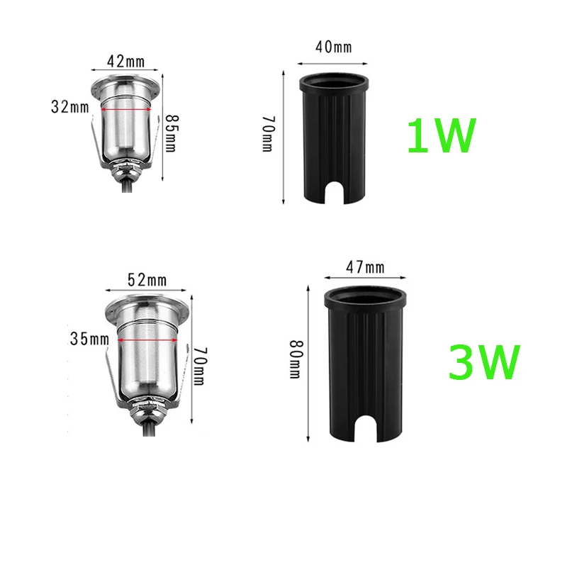 3W Waterproof LED Underground Light Outdoor Ground Garden Path Floor Buried Yard Spot Landscape  IP65 DC12V AC220V