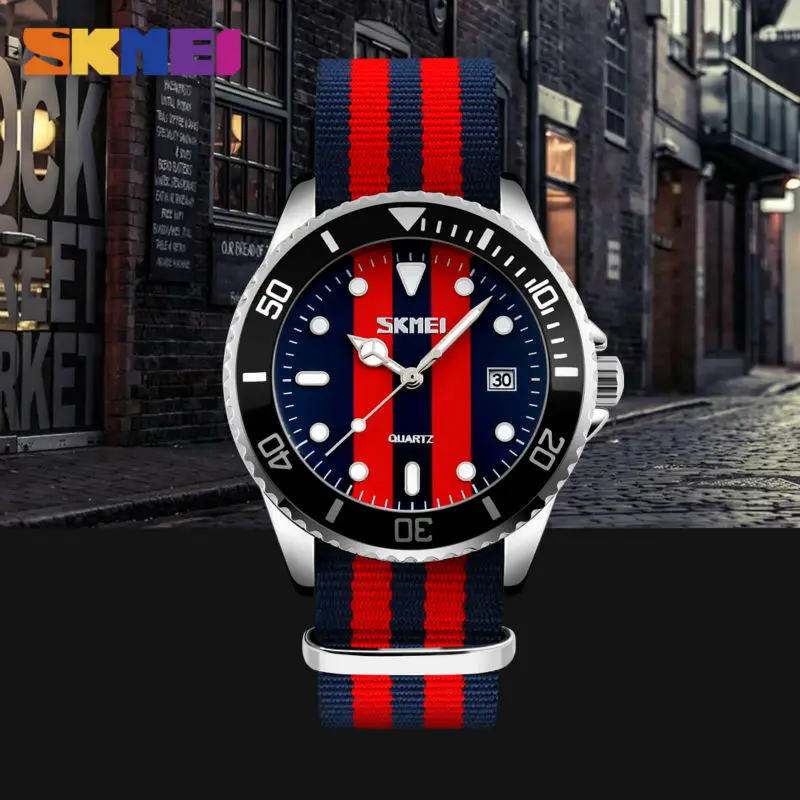 SKMEI Lovers Watches Nylon Strap 30M Waterproof Multiple Quartz Wristwatches Men And Women Fashion Casual Watch reloj hombr