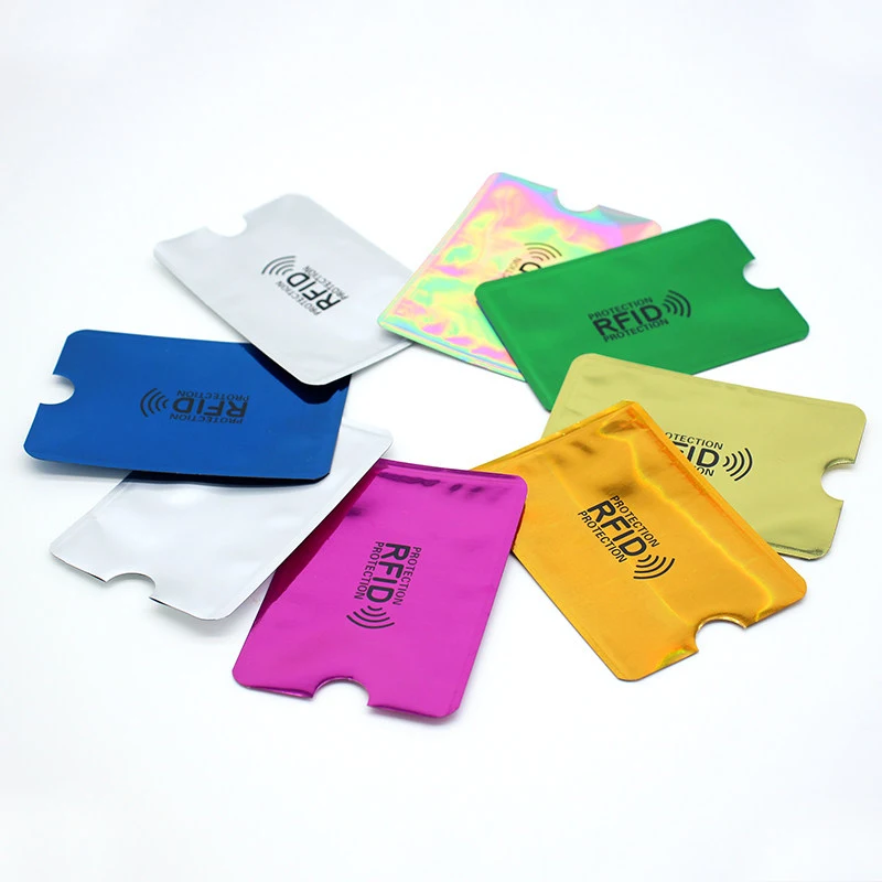 10 Pcs Multicolor Anti Rfid Card Holder Blocking Reader Lock ID Bank Credit Card Anti Degaussing Protector Case Aluminium Metal