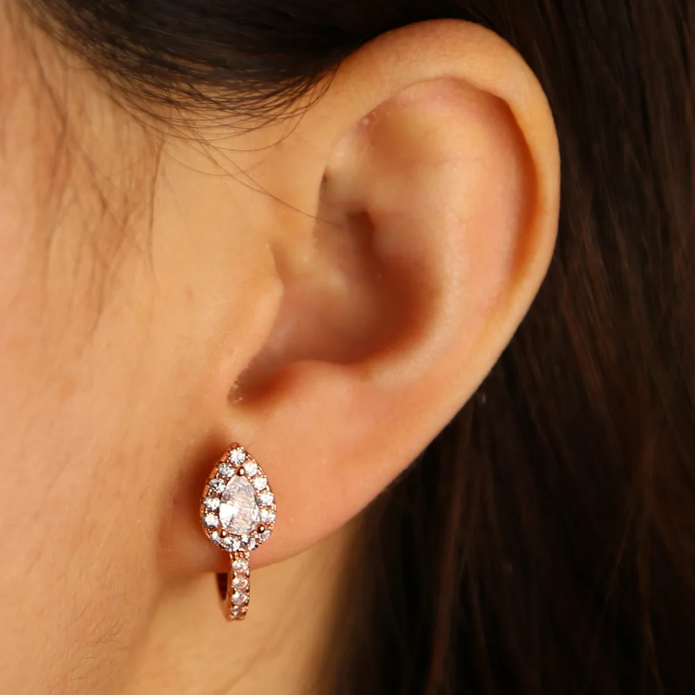 waterdrop earrings jewelry earrings 12mm samll hoop micro pave CZ earring for girl women top quality