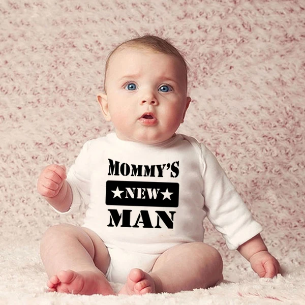 

Mommy's New Man Funny Baby Girls Boys Bodysuit Infant Long Sleeve Jumpsuit Newborn Cute Print Toddler Jumpsuits Clothes