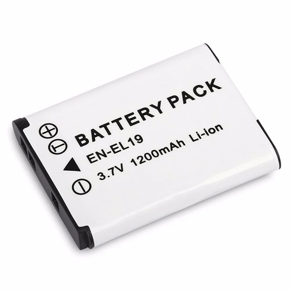 EN-EL19 ENEL19 3.7V 1200mAh Camera Battery for Nikon Coolpix S100 S3100 S3200 S3300 Digital Camera Rechargeable Li-ion Battery