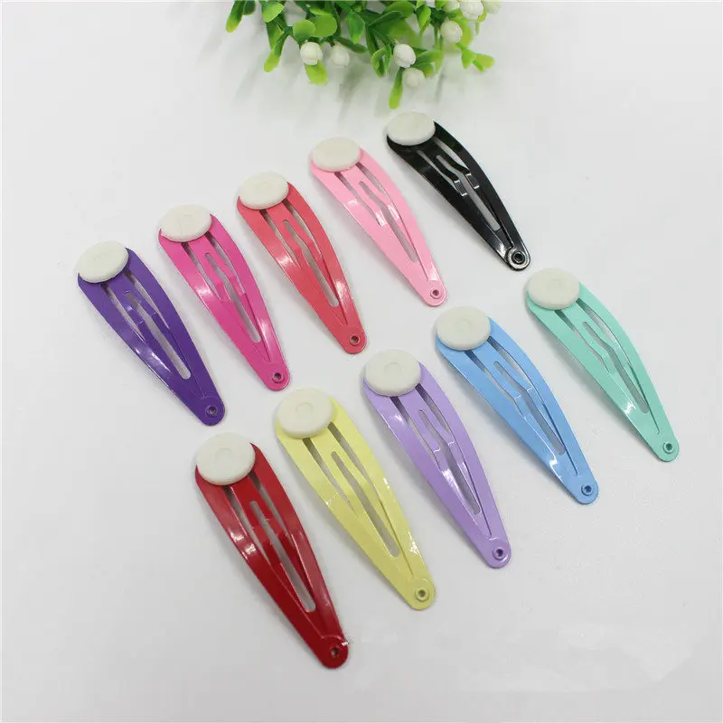 100pcs 5CM Drop Shaped Hair Clip Colorful Child Hairpin BB Clip DIY Jewelry Accessories